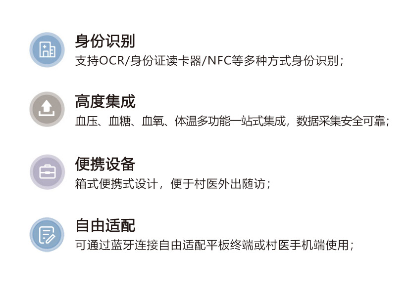 �����R�e ֧��OCR/�����C�x����/NFC�ȶ�N��ʽ�����R�e��  �߶ȼ��� Ѫ����Ѫ�ǡ�Ѫ�����w�صȶ๦��һվʽ��������(sh��)��(j��)�ɼ���ȫ�ɿ���  ��y�O(sh��)�� ��ʽ���ʽ�O(sh��)Ӌ�����ڴ��t(y��)����S�L��  �����m�� ��ͨ�{���B�������m��ƽ��K�˻���t(y��)�֙C��ʹ�ã�